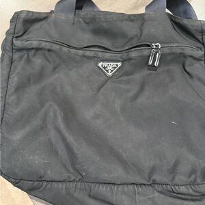 Prada black Nylon Tote Tessuto shoulder bag